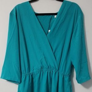 Gorgeous BCBGeneration teal chiffon dress, L